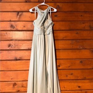 david's bridal cold shoulder bridesmaid dress NWT David's Bridal Cold Shoulder Flutter Sleeve Chiffon Long Bridesmai   Sonderleigh